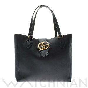 Gucci Double GG Tote Bag Black Leather